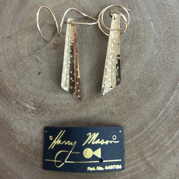 Harry Mason Gold plated drop earrings - Picture 2 of 7